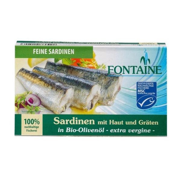 FONTAINE SARDINES AVEC ARRETES ET PEAU A L'HUILE D'OLIVE BF12