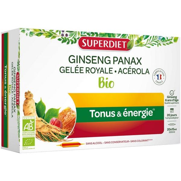 SUPERDIET PANAX GINSENG GELEE ROYALE ACEROLA TONUS & ENERGIE 20X15ML SD