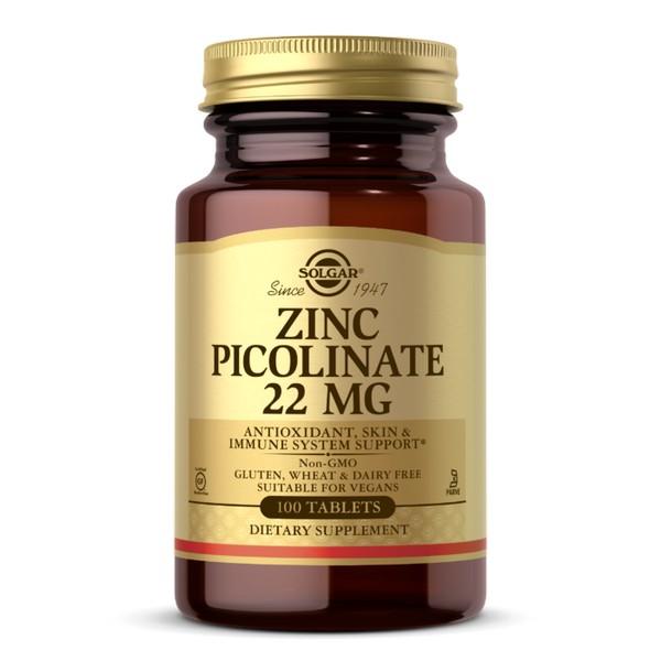 SOLGAR ZINC PICOLINATE 22MG 100X TABLETS SG