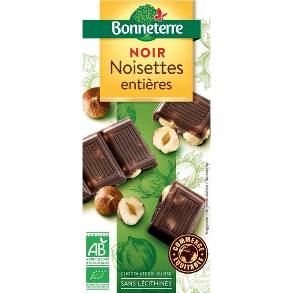 BONNETERRE CHOCOLAT NOIR NOISETTES ENTIERES 100GR BF10