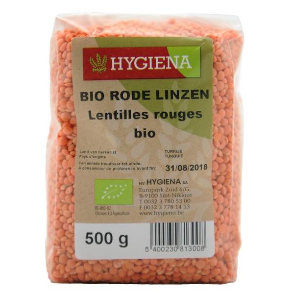 HYGIENA LENTILLES ROUGES 500GR HY12