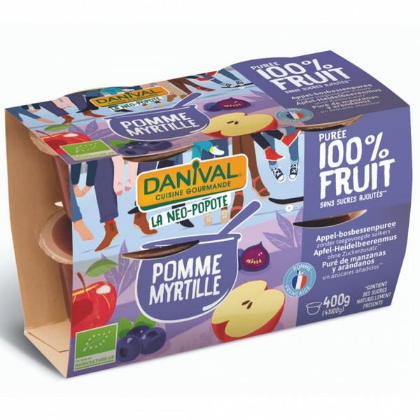 DANIVAL PUREE MYRTILLE POMME 4X100GR MR6