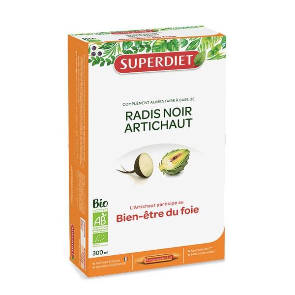 SUPERDIET RADIS NOIR & ARTICHAUT, BIEN ETRE HEPATIQUE 20X15ML 300ML SD