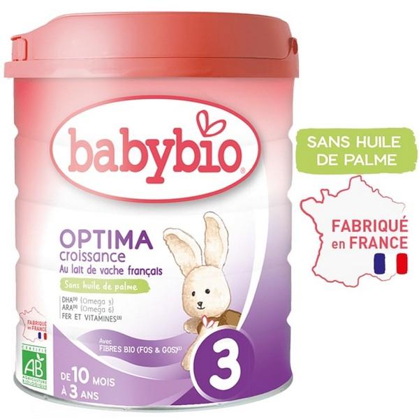 BABYBIO LAIT EN POUDRE N°3 800GR OPTIMA CROISSANCE 10MOIS-3ANS VT6