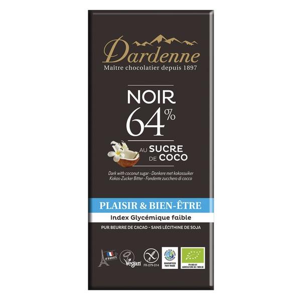 DARDENNE CHOCOLAT NOIR 64% AU SUCRE DE COCO 100GR DB10