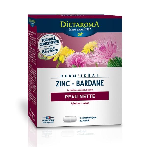 DIETAROMA DERM'IDEAL, ZINC & BARDANE PEAU NETTE 30X COMPRIMÉS MN