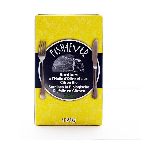 FISH4EVER SARDINES A L'HUILE D'OLIVE ET AUX CITRON 120GR BF10