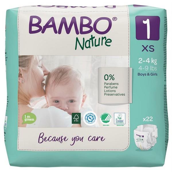 BAMBO NATURE COUCHE BEBE N°1 XS 2-4KG 22X BF5