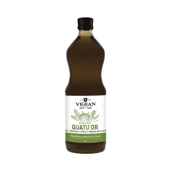 VIGEAN HUILE QUATU'OR COLZA, SESAME, OLIVE, PEPINS DE COURGE 1L VJ6