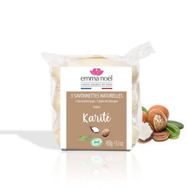 EMMA NOEL 3 SAVONNETTES NATURELLES KARITE 450GR BF6