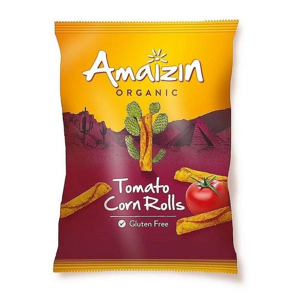 AMAIZIN CHIPS CORN ROLLS TOMATE 100GR BF14