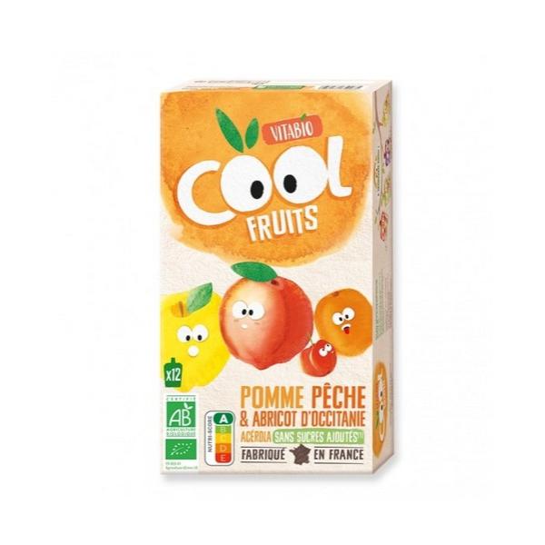 VITABIO COOL FRUITS POMME PECHE ABRICOT ACEROLA 12X90GR VT4