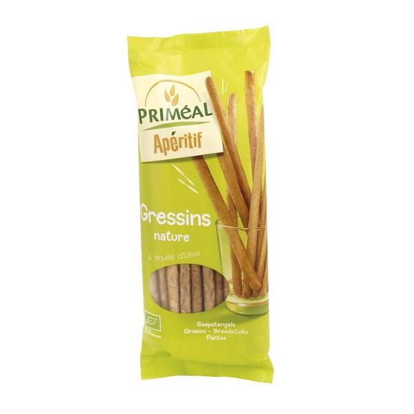 PRIMEAL APERITIF GRESSINS NATURE A L'HUILE D'OLIVE 120GR HY14