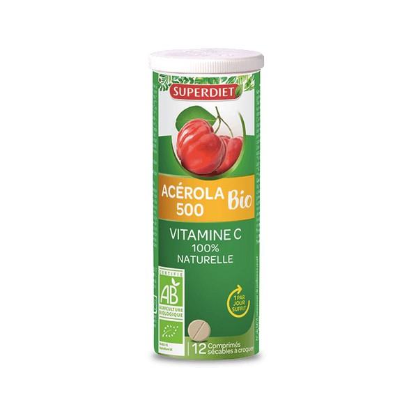 SUPERDIET ACEROLA VITAMINE C 500 12X COMPRIMÉS SD25