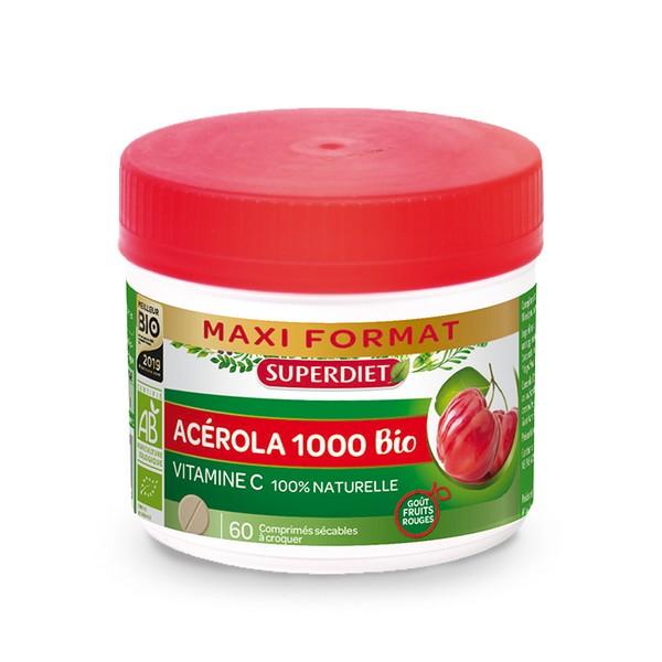 SUPERDIET ACEROLA VITAMINE C 1000 60X COMPRIMÉS SD