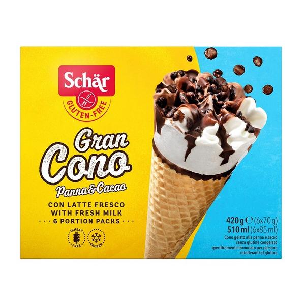 SCHAR GRAN CONO CONE GLACE CREME & CACAO 6X70GR 420GR MR6