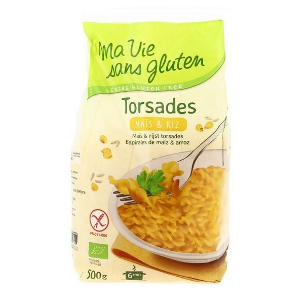 MA VIE SANS GLUTEN PATES TORSADES AUX MAIS ET RIZ 500GR HY10