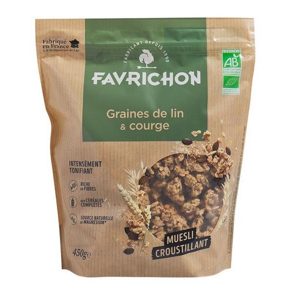 FAVRICHON MUESLI GRAINES DE LIN & COURGE 450GR BF6