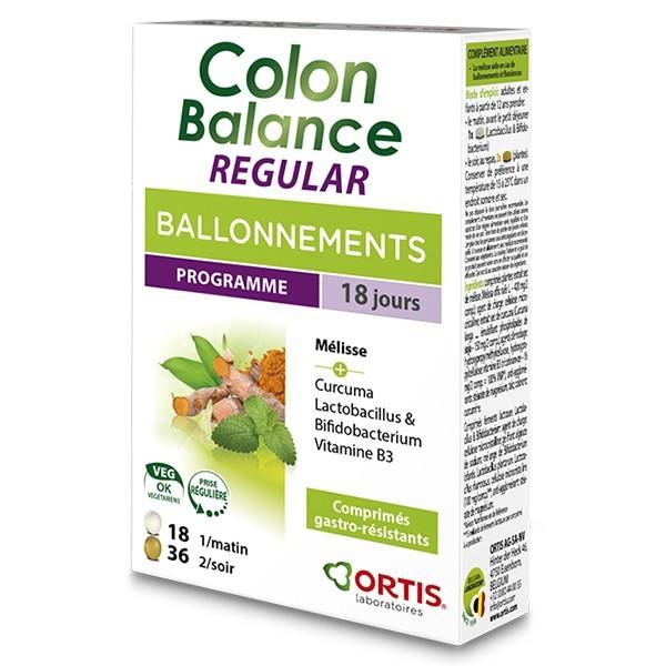 ORTIS COLON BALANCE REGULAR BALLONNEMENTS 18 GELULES MATIN + 36 GELULES SOIR MR1