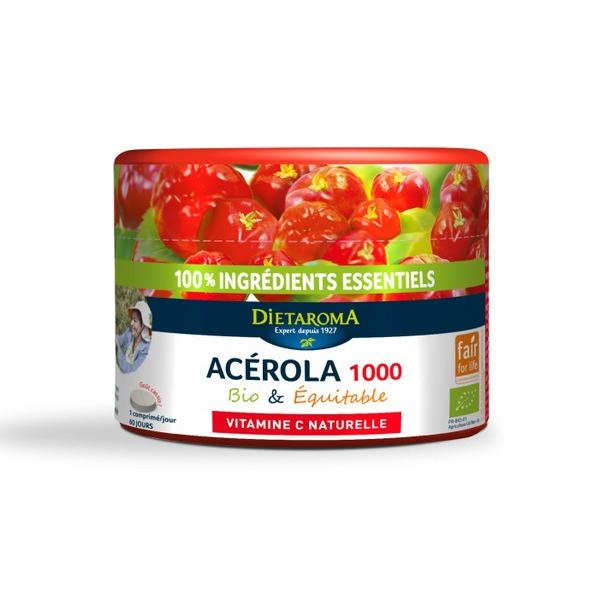 DIETAROMA ACEROLA 1000 VITAMINE C CASSIS 60X COMPRIMÉS MN