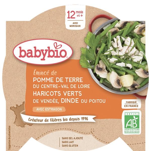 BABYBIO ASSIETTE POMME DE TERRE, HARICOTS VERT, DINDE & ESTRAGON 230GR VT10