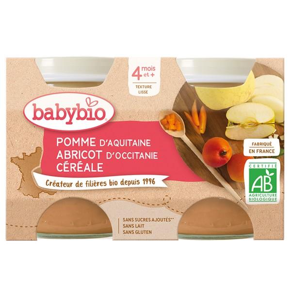 BABYBIO POT POMME, ABRICOT & CEREALES 2X130GR VT6