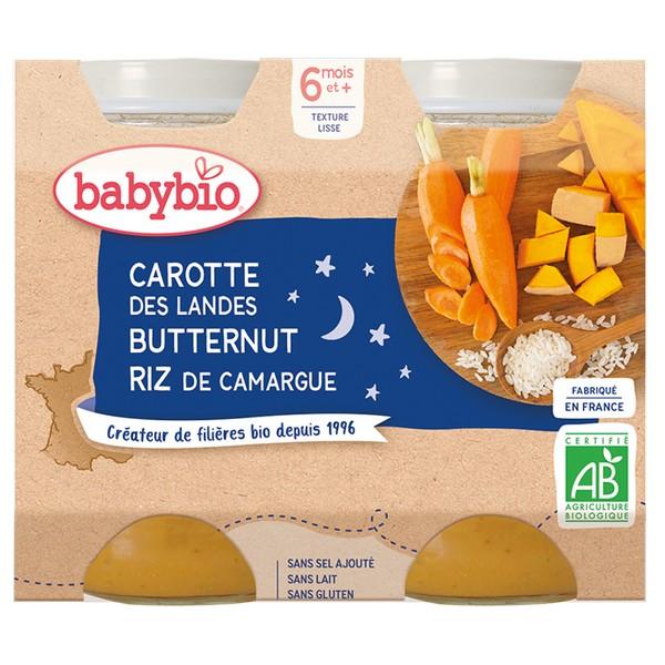 BABYBIO POT CAROTTE, COURGE, BUTTERNUT & RIZ 2X200GR VT6