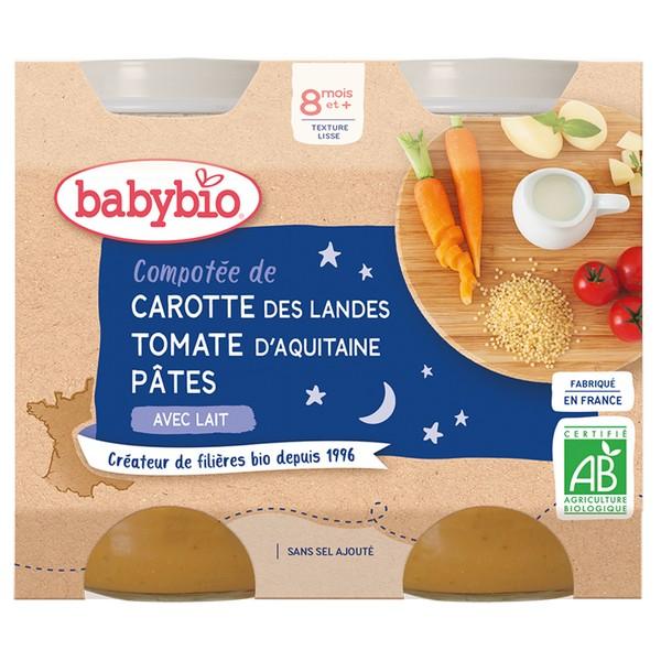 BABYBIO POT COMPOTEE DE CAROTTE, TOMATE & PATE 2X200GR VT6