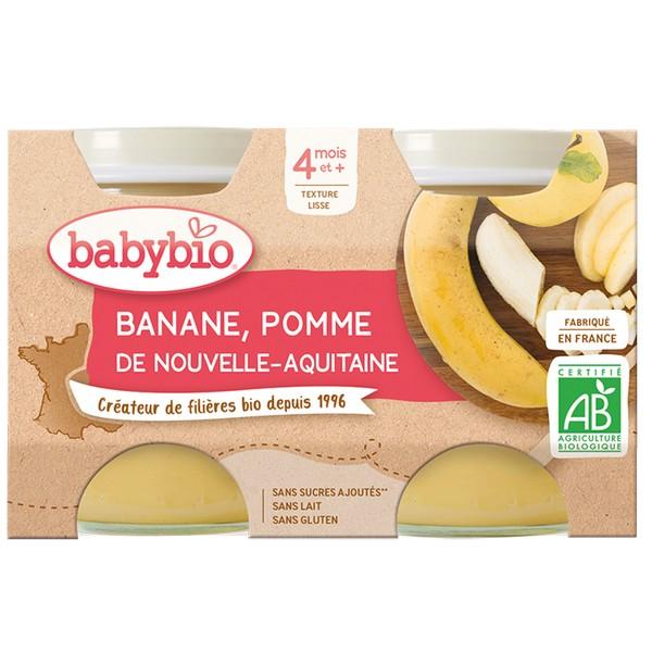 BABYBIO POT BANANE & POMME 2X130GR VT6