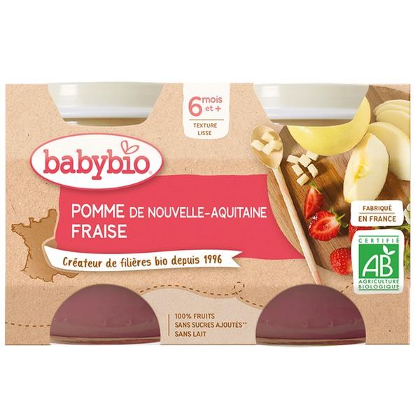 BABYBIO POT POMME & FRAISE 2X130GR VT6