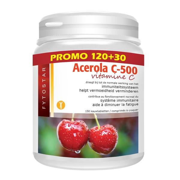 FYTOSTAR VITAMINE C-500 ACEROLA 120+30 COMPRIMÉS PROMO GOUT CERISE OC