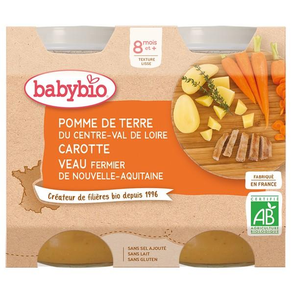 BABYBIO POT CAROTTE, POMME DE TERRE & VEAU 2X200GR VT6