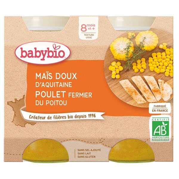 BABYBIO POT MAIS DOUX & POULET 2X200GR VT6