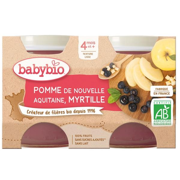 BABYBIO POT POMME MYRTILLE 2X130GR VT6