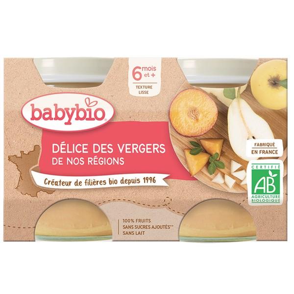 BABYBIO POT DELICE DES VERGERS 2X130GR VT6