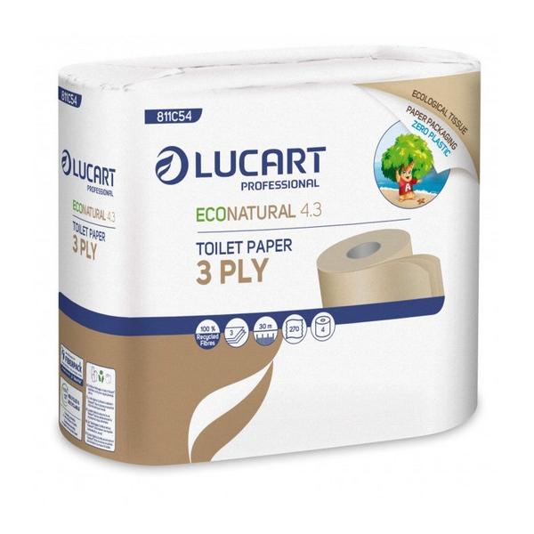 LUCART PAPIER TOILETTE 4XROULEAUX 3XPLIS MR14