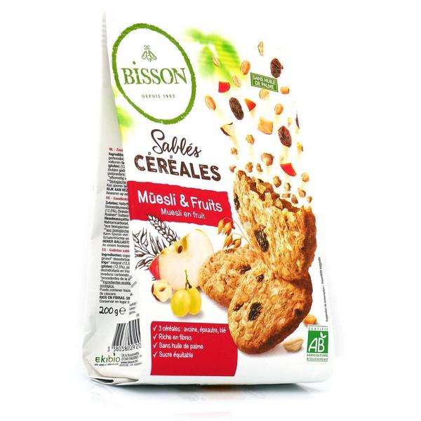 BISSON SABLES CEREALES MUESLI & FRUITS 200GR HY12