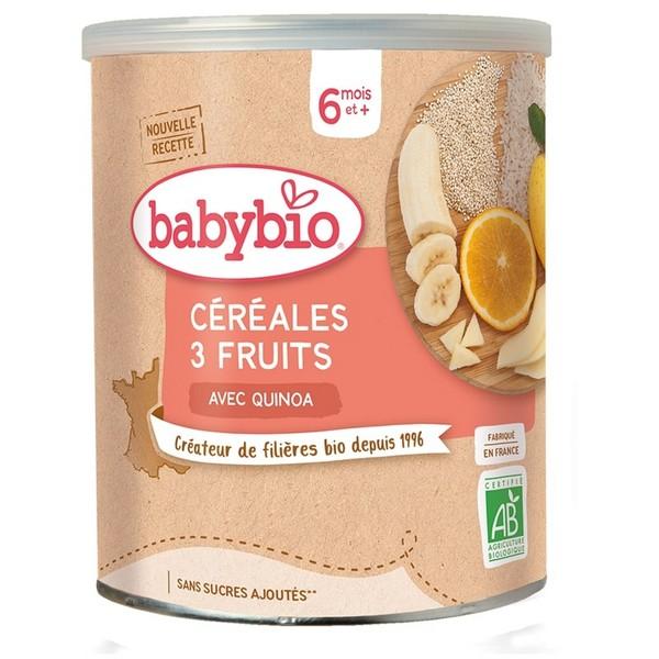 BABYBIO CEREALES 3 FRUITS AVEC QUINOA 220GR VT6