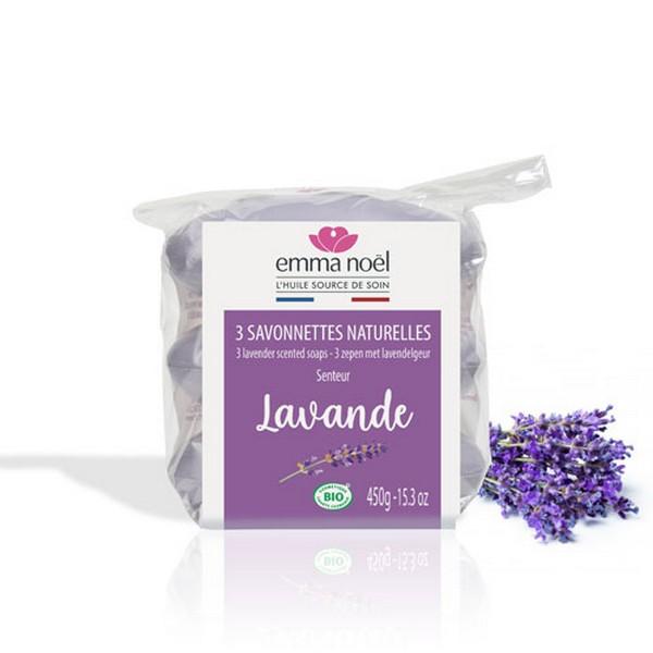 EMMA NOEL 3 SAVONNETTES NATURELLES LAVANDE 450GR BF6