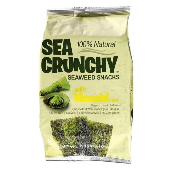 SEA CRUNCHY SEAWEED SNACKS WASABI 10GR BF12