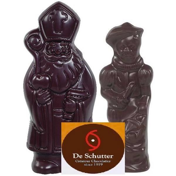 DE SCHUTTER CHOCOLATIER SAINT NICOLAT & PERE FOUETTARD CHOCOLAT NOIR 85GR HY6