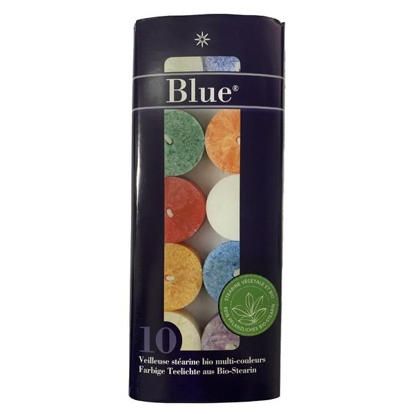 BLUE 10 VEILLEUSE STEARINE MULTI COULEURS ECD6