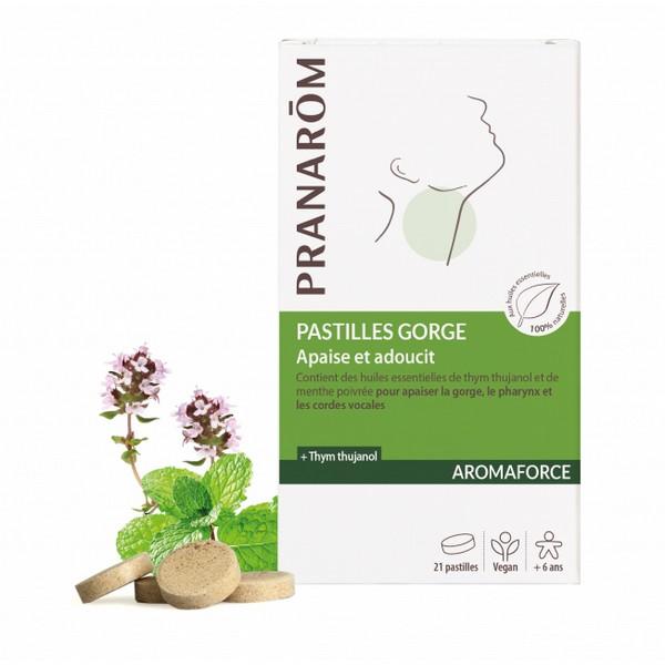 PRANAROM PASTILLES GORGES APAISE & ADOUCIT THYM THUJANOL 21X PASTILLES PR