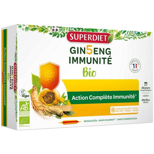 SUPERDIET GINSENG 5 IMMUNITE ACTION COMPLETE 20X15ML SD