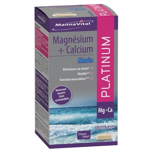 MANNAVITAL MAGNESIUM + CALCIUM MARIN PLATINUM 120X V-CAPSULES MV