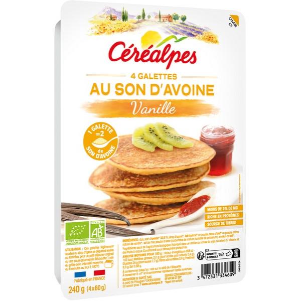 CEREALPES GALETTES AU SON D'AVOINE VANILLE 4X60GR 240GR BF6