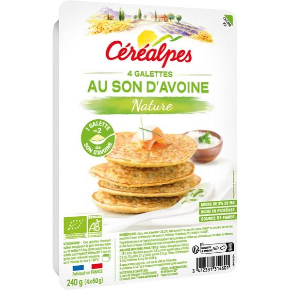 CEREALPES GALETTES AU SON D'AVOINE NATURE 4X60GR 240GR BF6