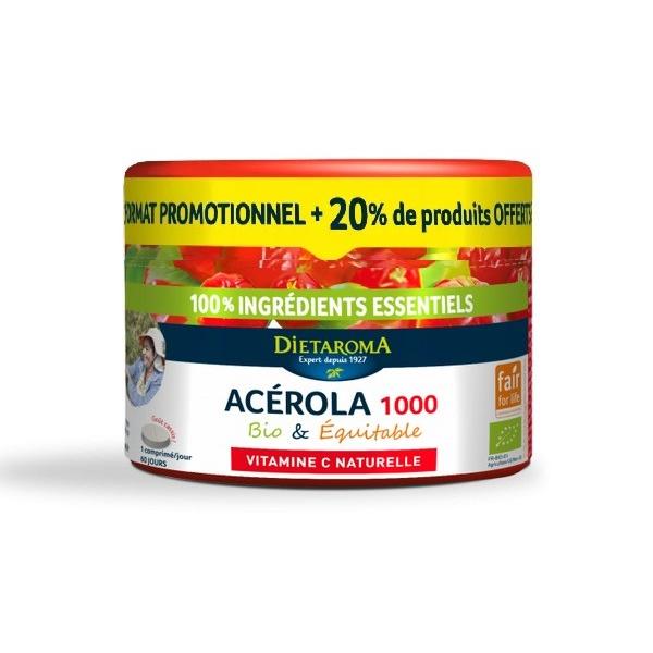 DIETAROMA ACEROLA 1000 VITAMINE C CASSIS 72X COMPRIMÉS MN