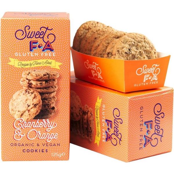 SWEET FA BISCUITS CRANBERRY & ORANGE 125GR BF12