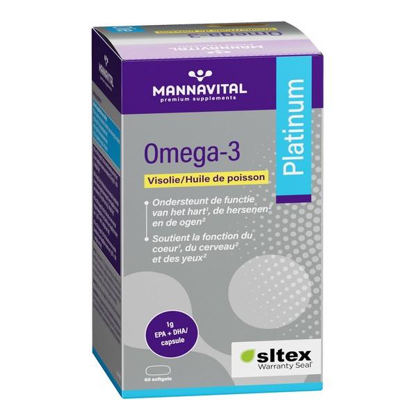 MANNAVITAL OMEGA 3 PLATINUM EPA + DHA 60X SOFTGEL MV6